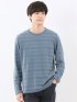リンクスボーダージャガード クルーネック長袖Tシャツ