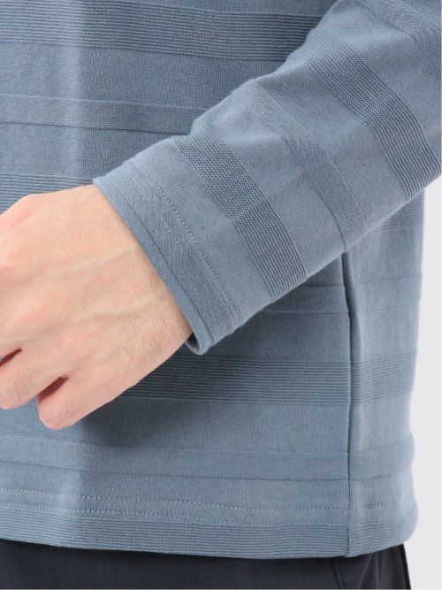 リンクスボーダージャガード クルーネック長袖Tシャツ