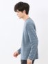 リンクスボーダージャガード クルーネック長袖Tシャツ