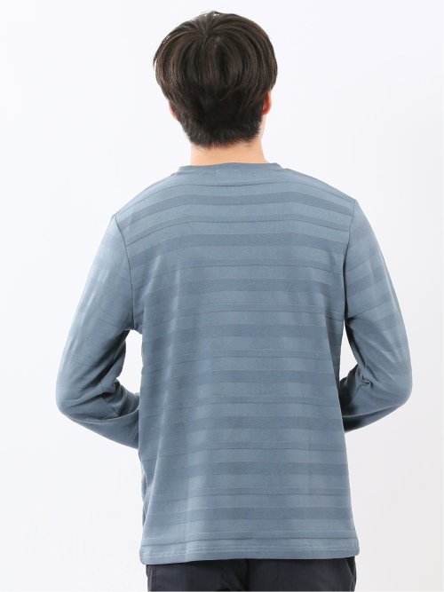 リンクスボーダージャガード クルーネック長袖Tシャツ