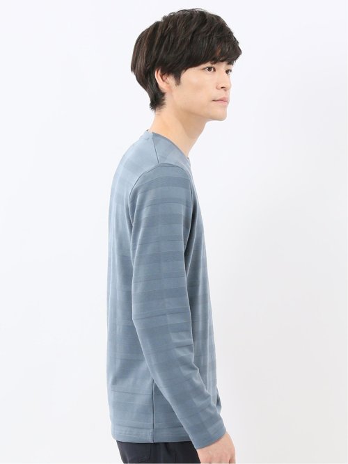 リンクスボーダージャガード クルーネック長袖Tシャツ