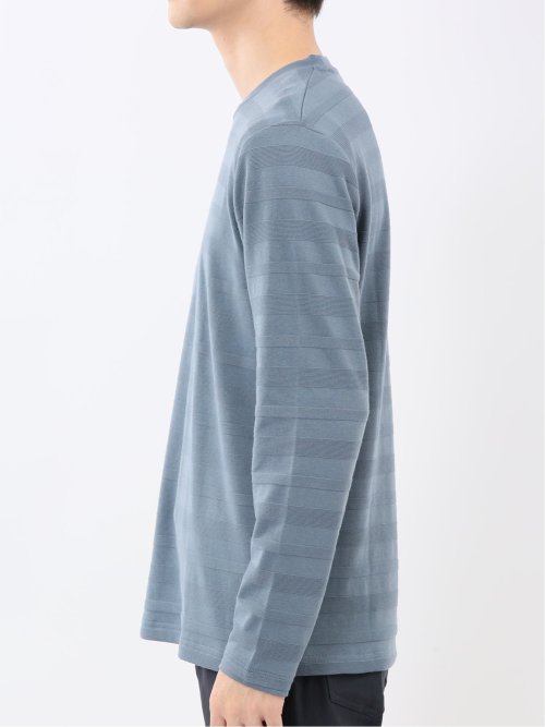 リンクスボーダージャガード クルーネック長袖Tシャツ