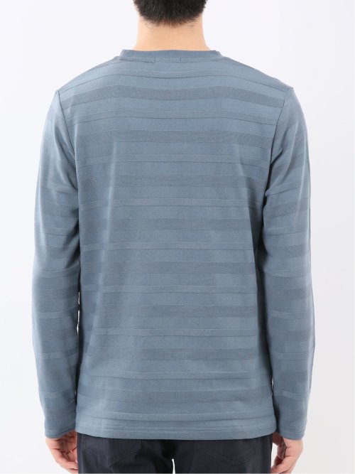 リンクスボーダージャガード クルーネック長袖Tシャツ