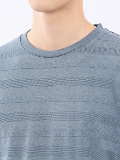 リンクスボーダージャガード クルーネック長袖Tシャツ