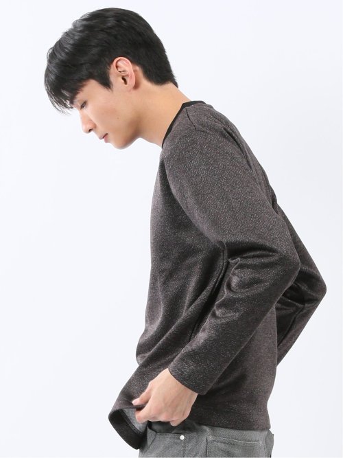 裏起毛ツイル クルーネック長袖Tシャツ