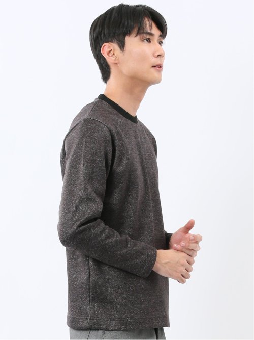 裏起毛ツイル クルーネック長袖Tシャツ