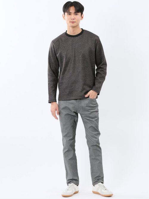 裏起毛ツイル クルーネック長袖Tシャツ