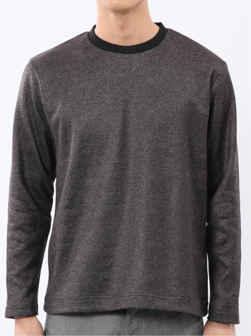 裏起毛ツイル クルーネック長袖Tシャツ