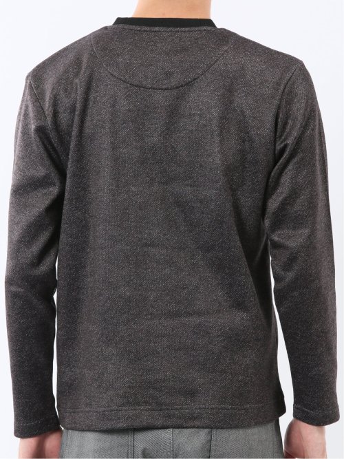裏起毛ツイル クルーネック長袖Tシャツ