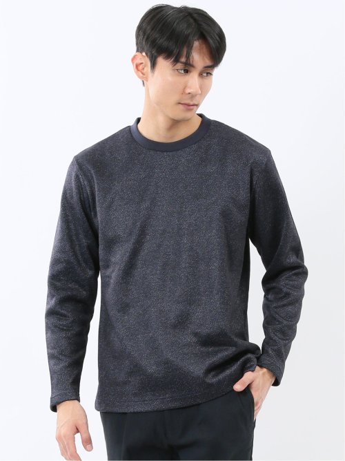 裏起毛ツイル クルーネック長袖Tシャツ