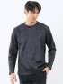 裏起毛ツイル クルーネック長袖Tシャツ