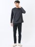 裏起毛ツイル クルーネック長袖Tシャツ
