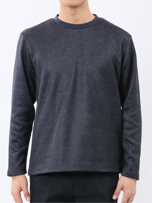 裏起毛ツイル クルーネック長袖Tシャツ