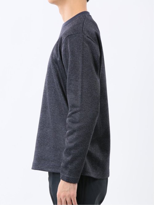 裏起毛ツイル クルーネック長袖Tシャツ