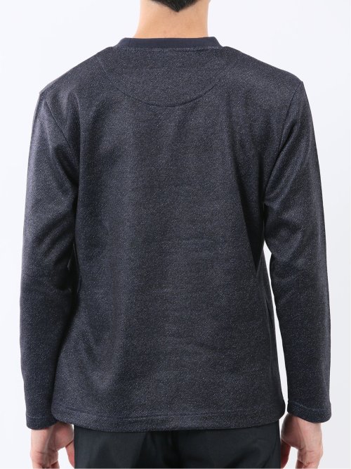 裏起毛ツイル クルーネック長袖Tシャツ