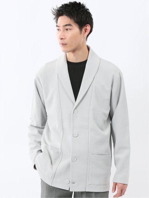 綿混鹿の子 ショールカーディガン