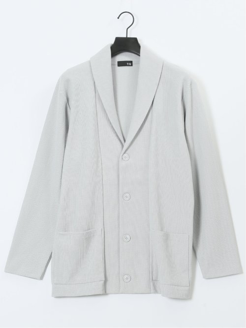 綿混鹿の子 ショールカーディガン