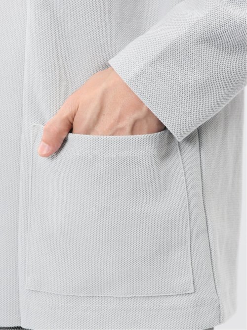 綿混鹿の子 ショールカーディガン