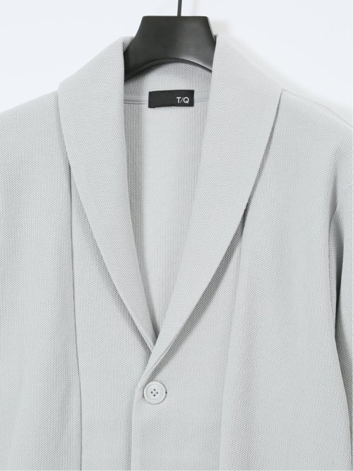 綿混鹿の子 ショールカーディガン