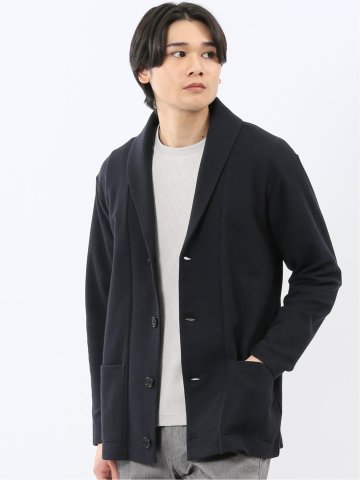 綿混鹿の子 ショールカーディガン