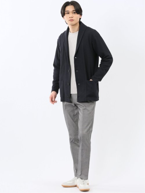 綿混鹿の子 ショールカーディガン