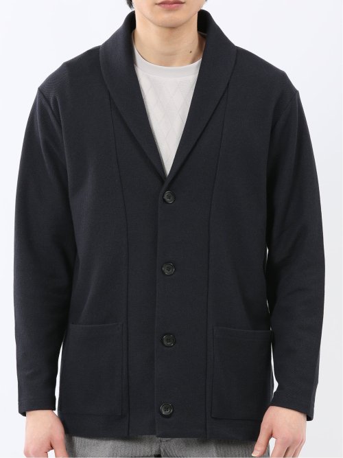 綿混鹿の子 ショールカーディガン