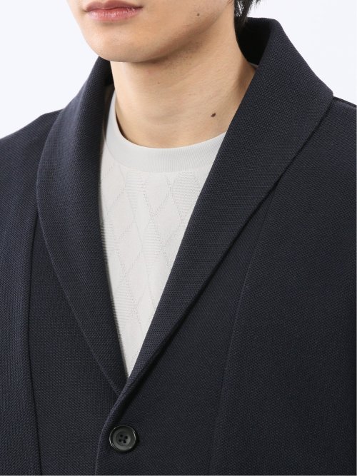 綿混鹿の子 ショールカーディガン