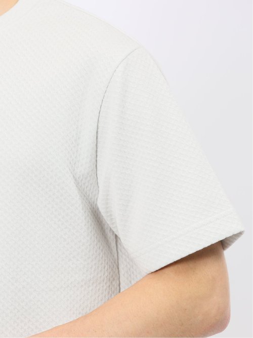 チェック ジャガード クルーネック 半袖 Tシャツ