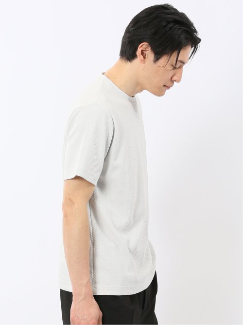 チェック ジャガード クルーネック 半袖 Tシャツ