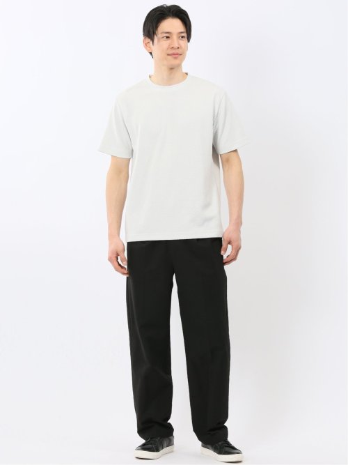 チェック ジャガード クルーネック 半袖 Tシャツ