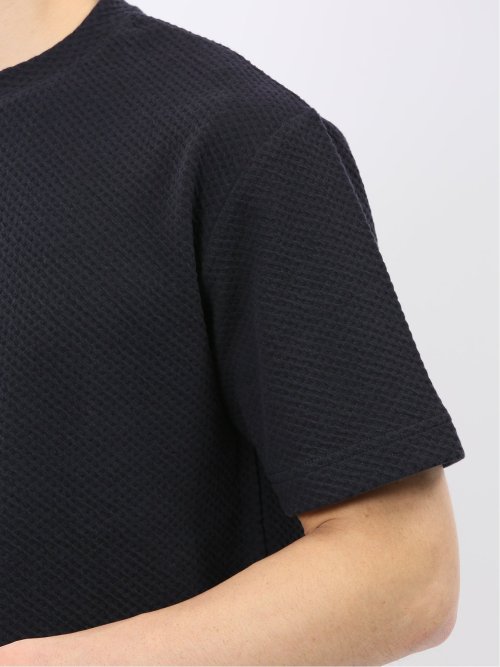 チェック ジャガード クルーネック 半袖 Tシャツ