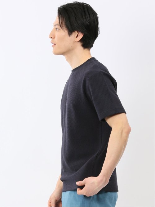 チェック ジャガード クルーネック 半袖 Tシャツ