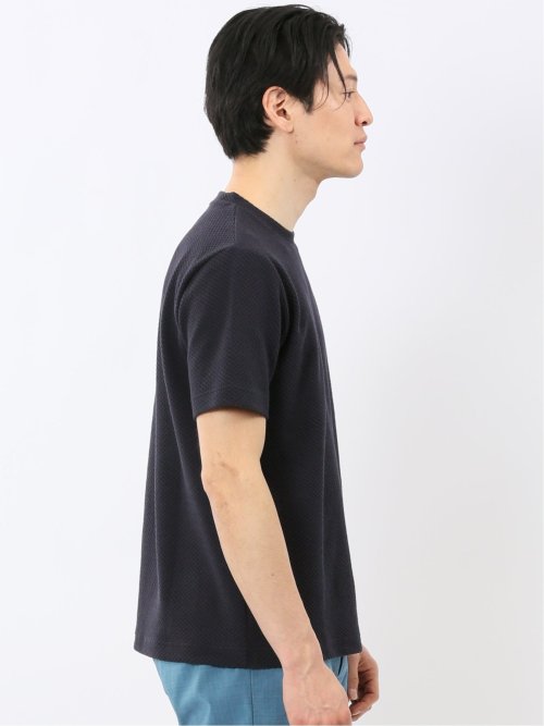 チェック ジャガード クルーネック 半袖 Tシャツ