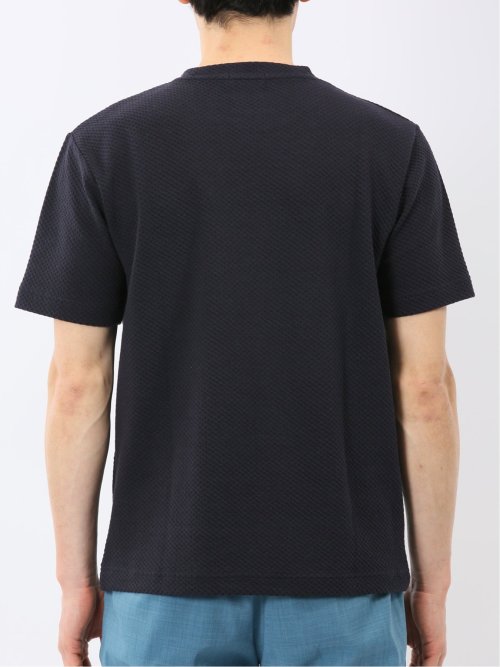 チェック ジャガード クルーネック 半袖 Tシャツ