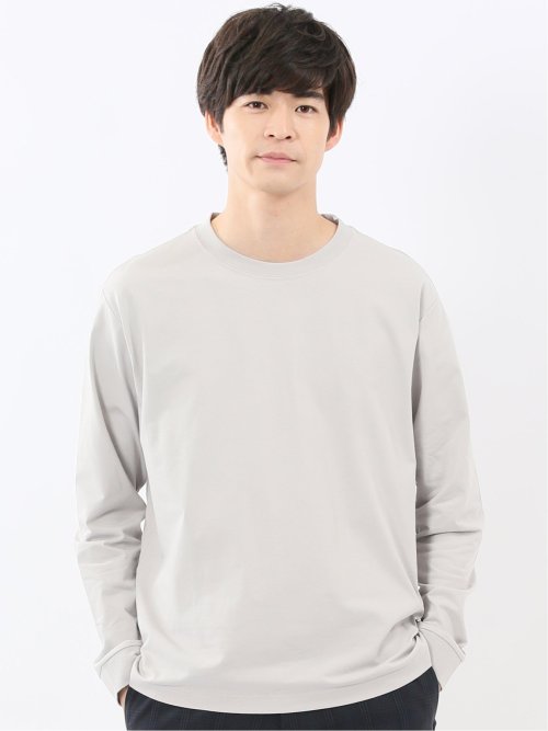 ソロナ天竺 クルーネック 長袖Tシャツ(M 03ライトグレー): トップス