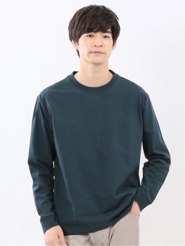 ソロナ天竺 クルーネック 長袖Tシャツ