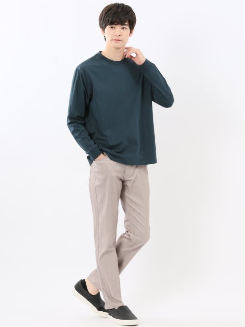 ソロナ天竺 クルーネック 長袖Tシャツ