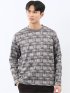 裏起毛チェック クルーネック長袖Tシャツ
