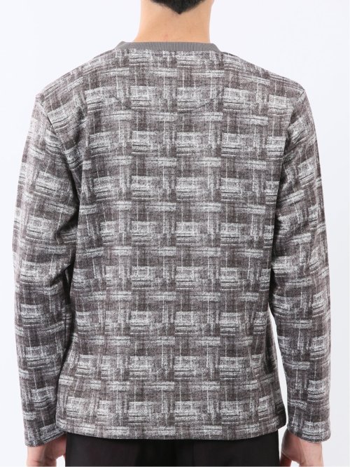 裏起毛チェック クルーネック長袖Tシャツ