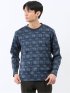 裏起毛チェック クルーネック長袖Tシャツ