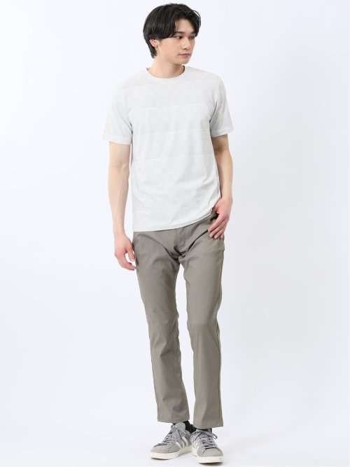 メッシュ かすれプリント クルーネック半袖Tシャツ