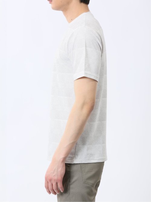 メッシュ かすれプリント クルーネック半袖Tシャツ