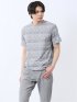 メッシュ かすれプリント クルーネック半袖Tシャツ