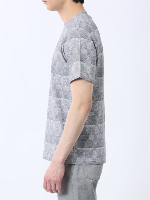 メッシュ かすれプリント クルーネック半袖Tシャツ