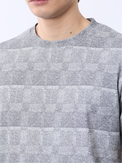 メッシュ かすれプリント クルーネック半袖Tシャツ