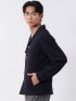 カットアウター メンズ 長袖 ストレッチ CPO 胸ポケット 綿混 千鳥格子 ジャガード