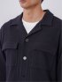 カットアウター メンズ 長袖 ストレッチ CPO 胸ポケット 綿混 千鳥格子 ジャガード