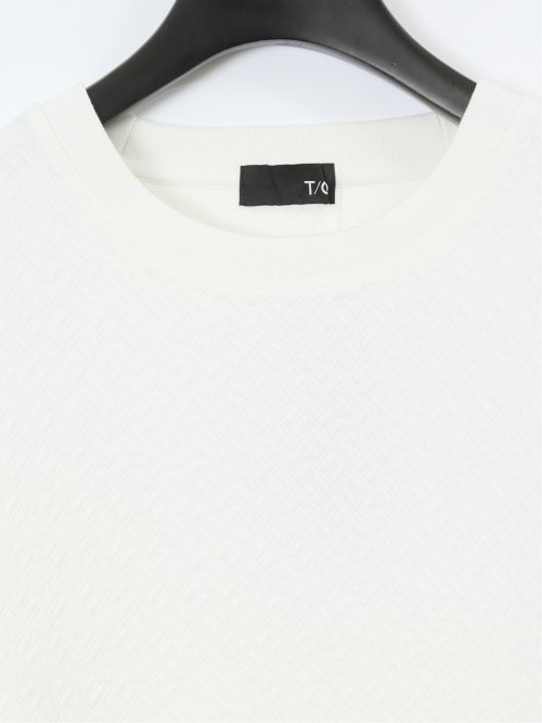 ジオメトリックジャガード クルーネック長袖Tシャツ