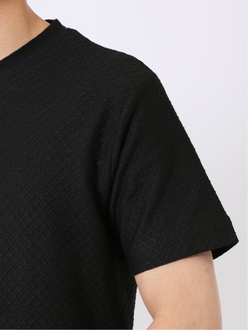 ループ ジャガード Vネック 半袖 Tシャツ