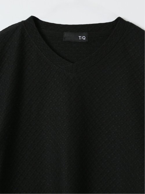 ループ ジャガード Vネック 半袖 Tシャツ